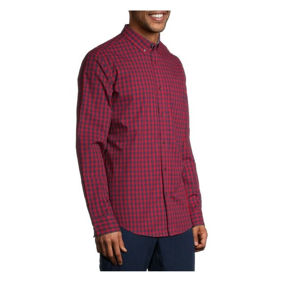 NWT George Men's Casual Comfort Laidback Long Sleeve Stretch Poplin Shirt SZ 3X - Picture 4 of 5